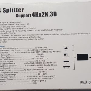 Revez 1 x 4 HDMI Splitter