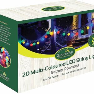 20 Battery Operated Multi-Coloured LED Party Light Bulbs